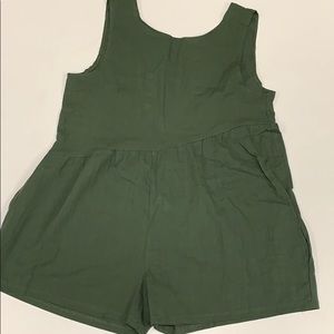 Olive green asymmetrical romper